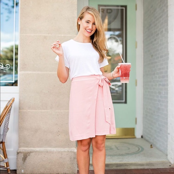 Loft Pink Wrap Skirt - Picture 2 of 8